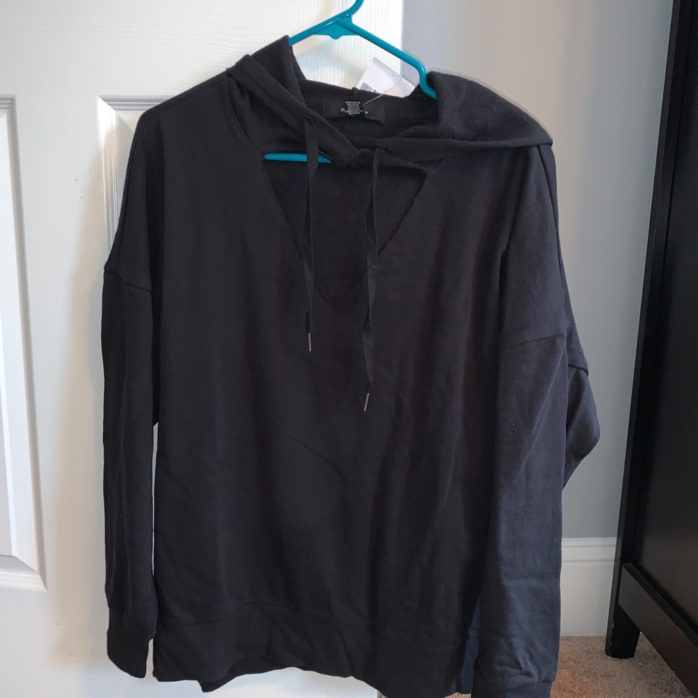 Black womens hooded sweatshirt. Size 1X